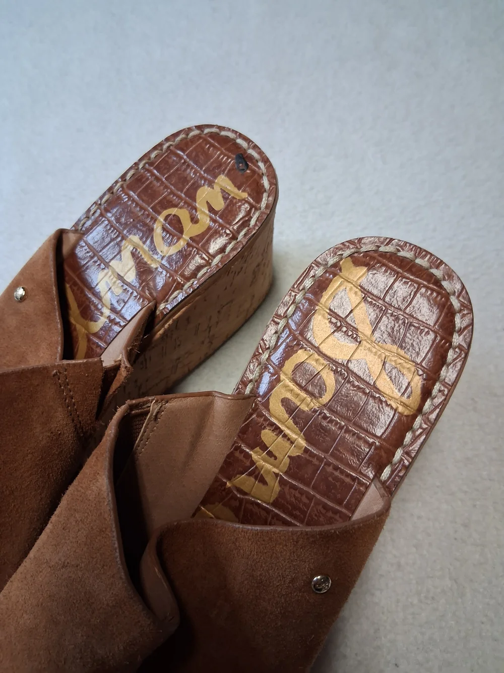 Sam Edelman Brown Suede Men's Slip-On Sandals - Picture 3 of 5
